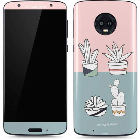 Succulent Sketch Moto G6 Skin