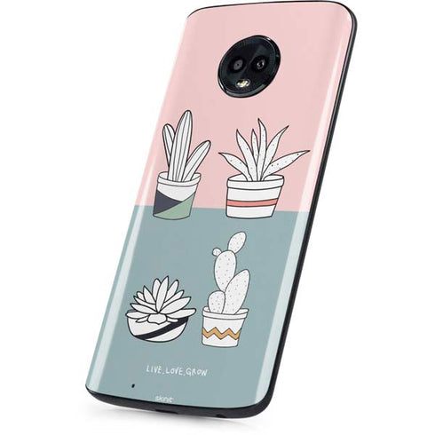 Succulent Sketch Moto G6 Skin