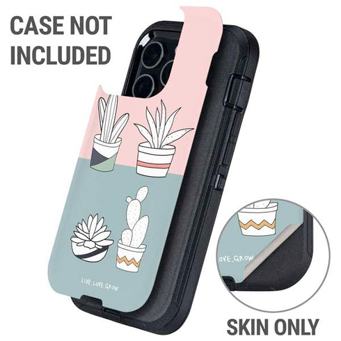 Succulent Sketch Otterbox Defender iPhone Skin