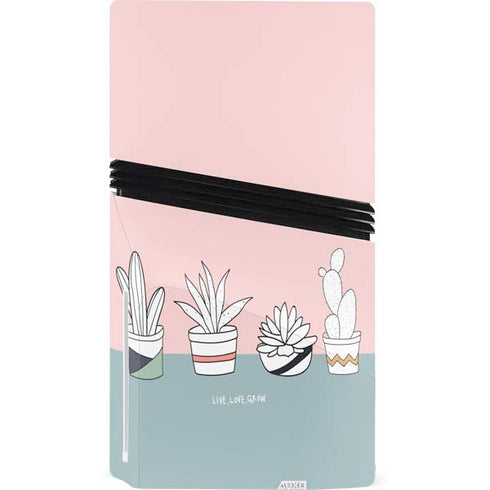 Succulent Sketch PS5 Pro Disk Console Skin