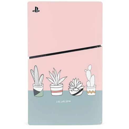 Succulent Sketch PS5 Slim Digital Edition Console Skin