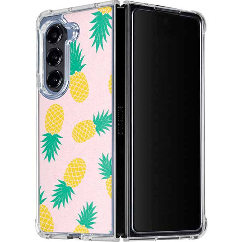Summer Pineapples Galaxy Z Fold5 5G Clear Case