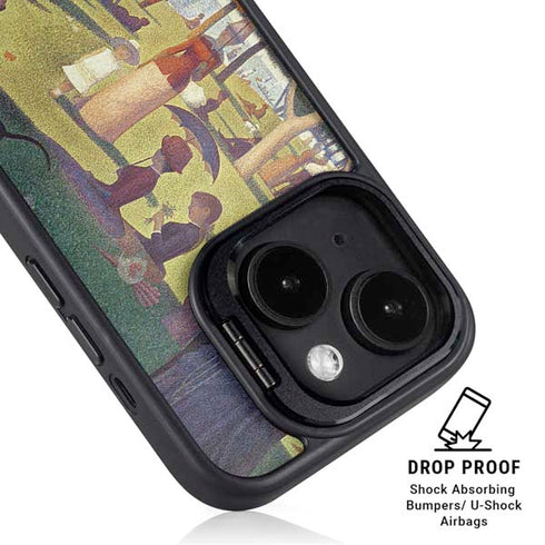 Georges Seurat Sunday Afternoon on the Island of La Grande Jatte iPhone 15 Kickstand Case