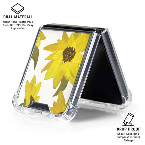 Sunflower Acrylic by Cat Coq Galaxy Z Flip6 Clear Case