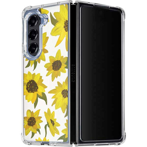 Sunflower Acrylic by Cat Coq Galaxy Z Fold5 5G Clear Case