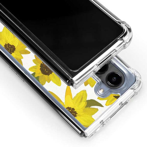 Sunflower Acrylic by Cat Coq Galaxy Z Fold5 5G Clear Case