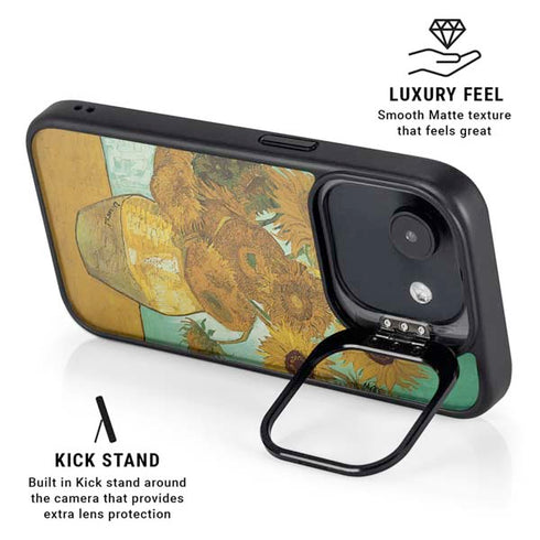 Sunflowers 1888 by Van Gogh iPhone 16e Kickstand Case