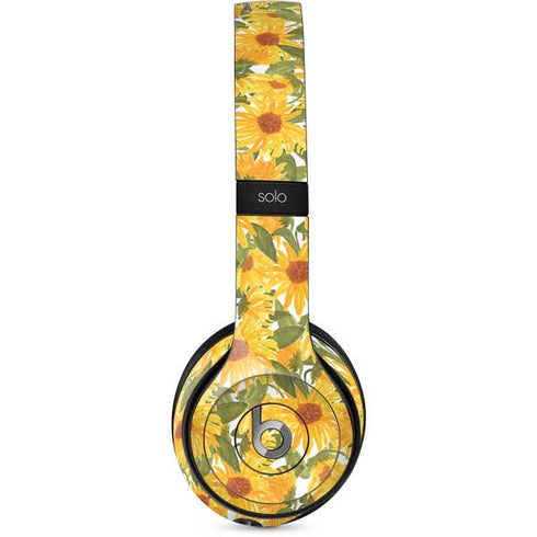 Bouffants and Broken Hearts Sunflowers Beats Solo 2 Wired Skin