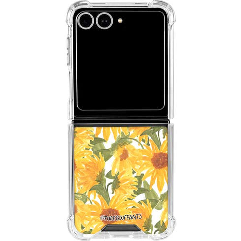 Bouffants and Broken Hearts Sunflowers Galaxy Z Flip7 Clear Case