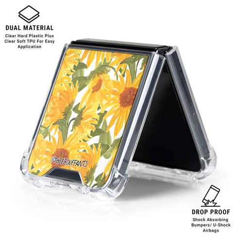 Bouffants and Broken Hearts Sunflowers Galaxy Z Flip7 Clear Case