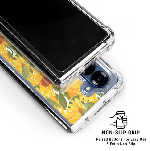 Bouffants and Broken Hearts Sunflowers Galaxy Z Fold6 Clear Case