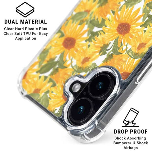 Bouffants and Broken Hearts Sunflowers iPhone 16 Plus Clear Case
