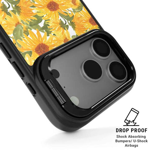 Bouffants and Broken Hearts Sunflowers iPhone 17 Pro Kickstand Case