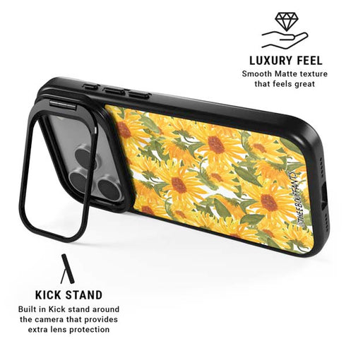 Bouffants and Broken Hearts Sunflowers iPhone 17 Pro Max Kickstand Case