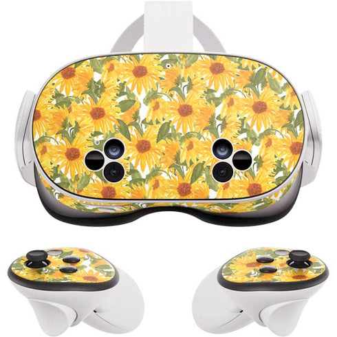 Bouffants and Broken Hearts Sunflowers Meta Quest 3S Skin