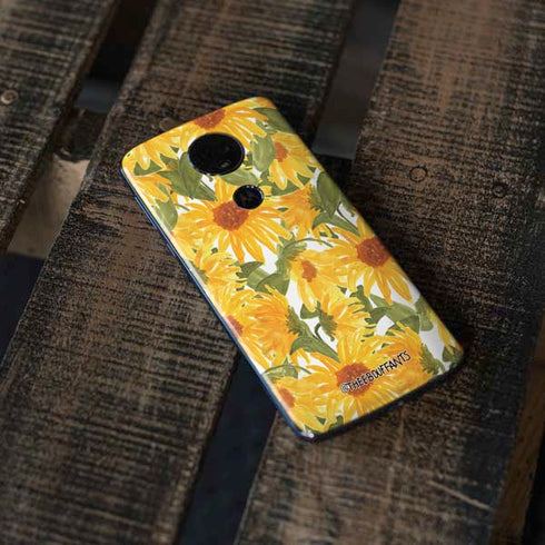 Bouffants and Broken Hearts Sunflowers Moto E5 Plus Skin