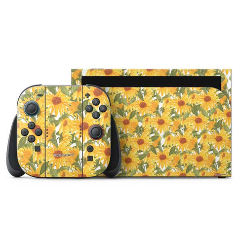 Bouffants and Broken Hearts Sunflowers Nintendo Switch 2 (2025) with Joy-Con Skin