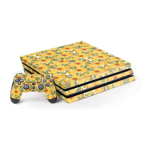 Bouffants and Broken Hearts Sunflowers PlayStation PS4 Skins