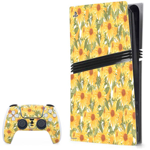 Bouffants and Broken Hearts Sunflowers PlayStation PS5 Skins