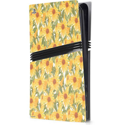 Bouffants and Broken Hearts Sunflowers PS5 Pro Console Skin