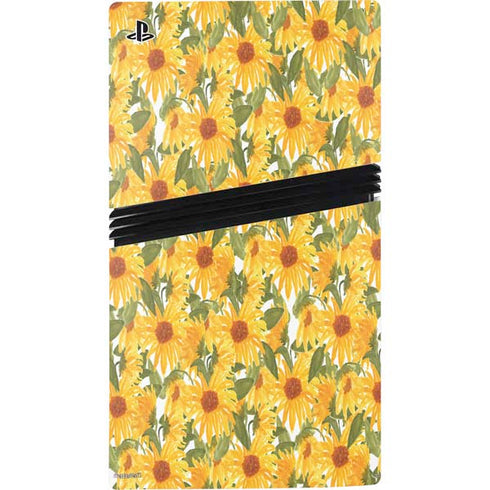 Bouffants and Broken Hearts Sunflowers PS5 Pro Console Skin
