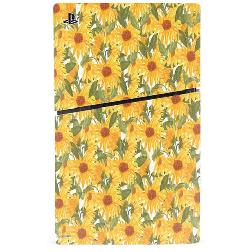 Bouffants and Broken Hearts Sunflowers PS5 Slim Digital Edition Console Skin