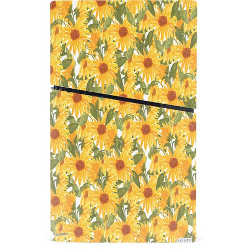 Bouffants and Broken Hearts Sunflowers PS5 Slim Digital Edition Console Skin