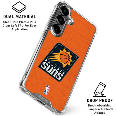 NBA Phoenix Suns Distressed Galaxy S26 Clear Case