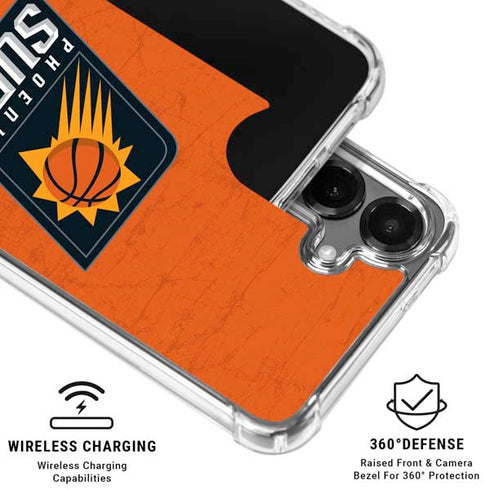 NBA Phoenix Suns Distressed Galaxy S26 Plus Clear Case
