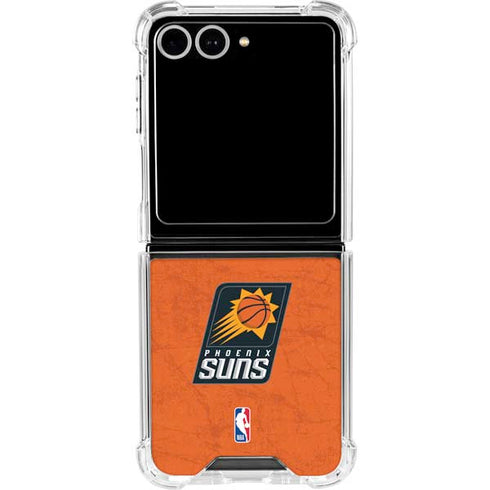 NBA Phoenix Suns Distressed Galaxy Z Flip7 Clear Case