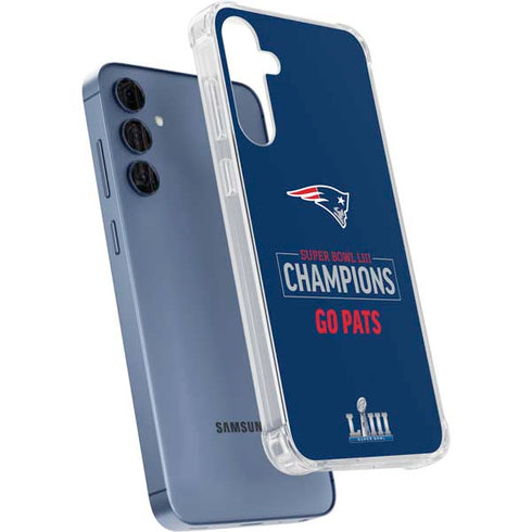 NFL Super Bowl LIII Champions Go Pats Galaxy A35 5G Clear Case