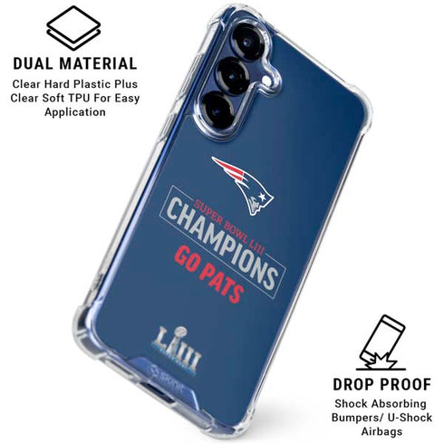 NFL Super Bowl LIII Champions Go Pats Galaxy S25 Plus Clear Case