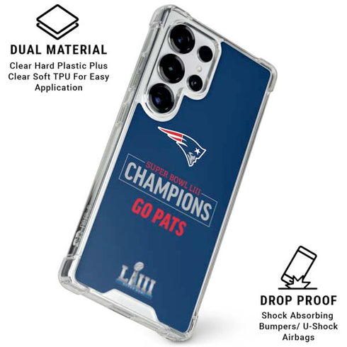NFL Super Bowl LIII Champions Go Pats Galaxy S25 Ultra Clear Case