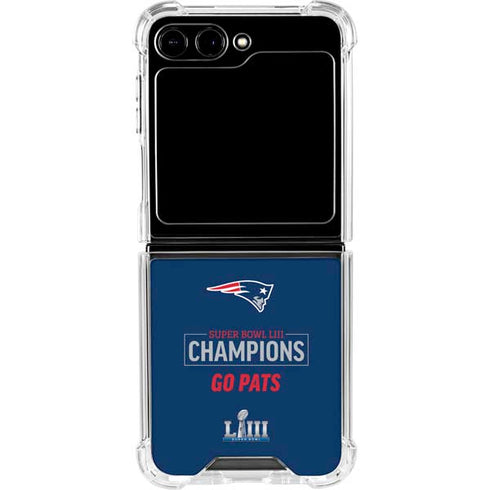 NFL Super Bowl LIII Champions Go Pats Galaxy Z Flip6 Clear Case