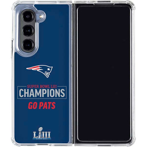 NFL Super Bowl LIII Champions Go Pats Galaxy Z Fold5 5G Clear Case