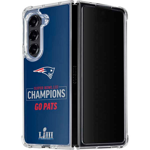NFL Super Bowl LIII Champions Go Pats Galaxy Z Fold5 5G Clear Case