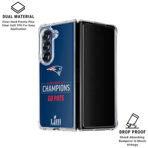 NFL Super Bowl LIII Champions Go Pats Galaxy Z Fold6 Clear Case