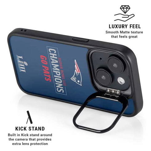 NFL Super Bowl LIII Champions Go Pats iPhone 14 Plus Kickstand Case