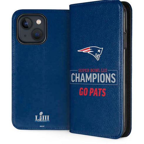 NFL Super Bowl LIII Champions Go Pats iPhone 15 Folio Case