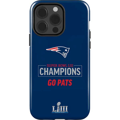 NFL Super Bowl LIII Champions Go Pats iPhone 15 Pro Impact Case
