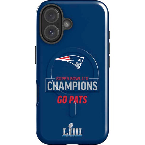 NFL Super Bowl LIII Champions Go Pats iPhone 16 Plus Magsafe Impact Case