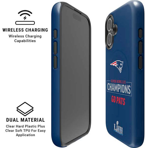 NFL Super Bowl LIII Champions Go Pats iPhone 16 Plus Magsafe Impact Case