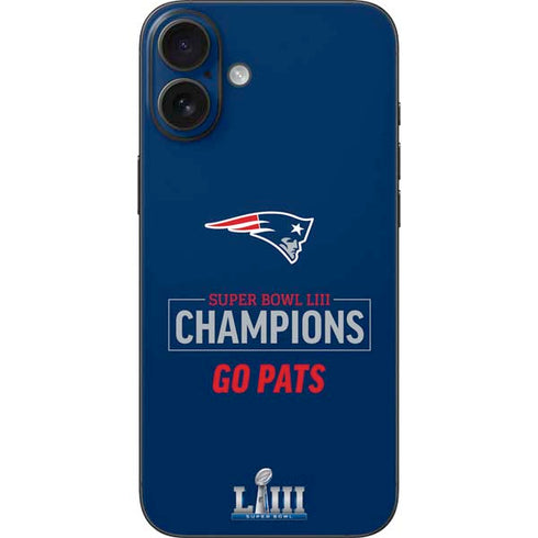 NFL Super Bowl LIII Champions Go Pats iPhone 16 Plus Skin