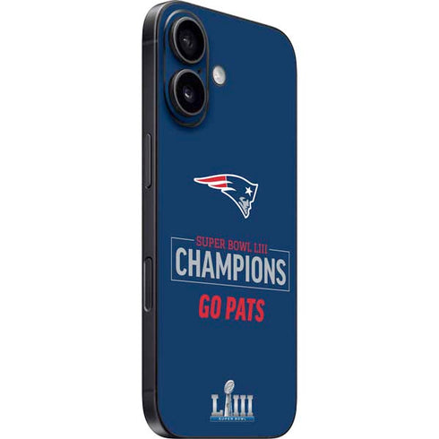 NFL Super Bowl LIII Champions Go Pats iPhone 16 Plus Skin