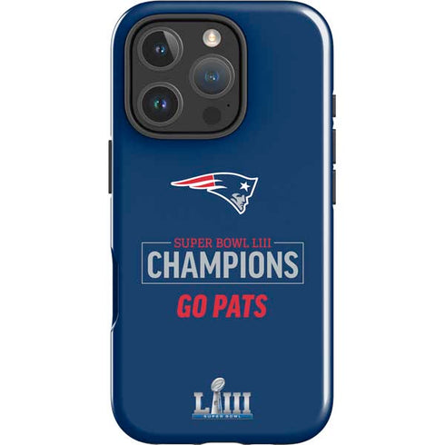 NFL Super Bowl LIII Champions Go Pats iPhone 16 Pro Impact Case