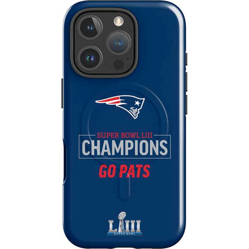 NFL Super Bowl LIII Champions Go Pats iPhone 16 Pro Magsafe Impact Case