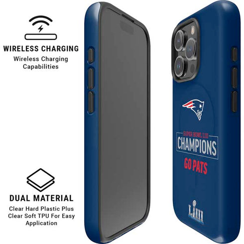 NFL Super Bowl LIII Champions Go Pats iPhone 16 Pro Magsafe Impact Case