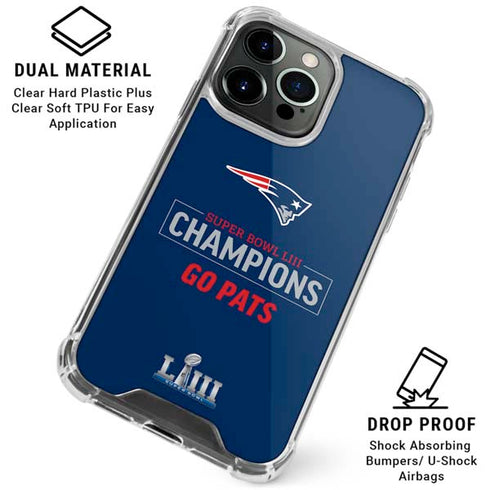 NFL Super Bowl LIII Champions Go Pats iPhone 16 Pro Max Clear Case