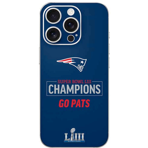 NFL Super Bowl LIII Champions Go Pats iPhone 16 Pro Skin