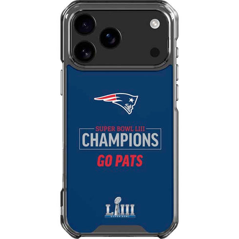 NFL Super Bowl LIII Champions Go Pats iPhone 18 Pro Max Clear Case